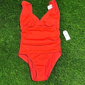 Time and Tru Red One-Piece Swimsuit